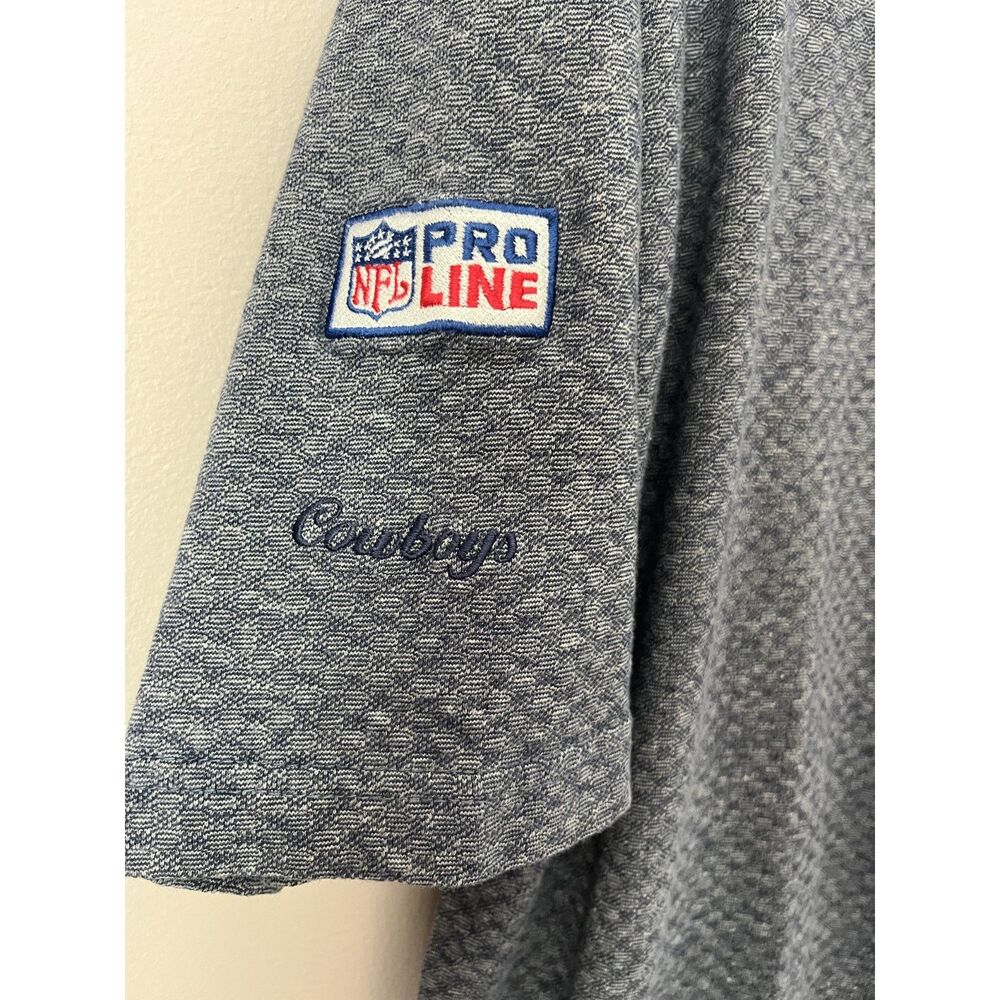 Vtg Dallas Cowboys Mens Polo Shirt Navy Blue Large NFL Football Starter Pro Line - Picture 4 of 13